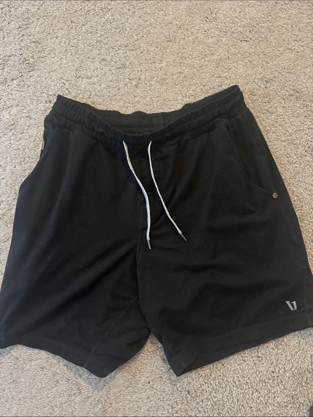 Vuori Black Athletic Shorts with Drawstring